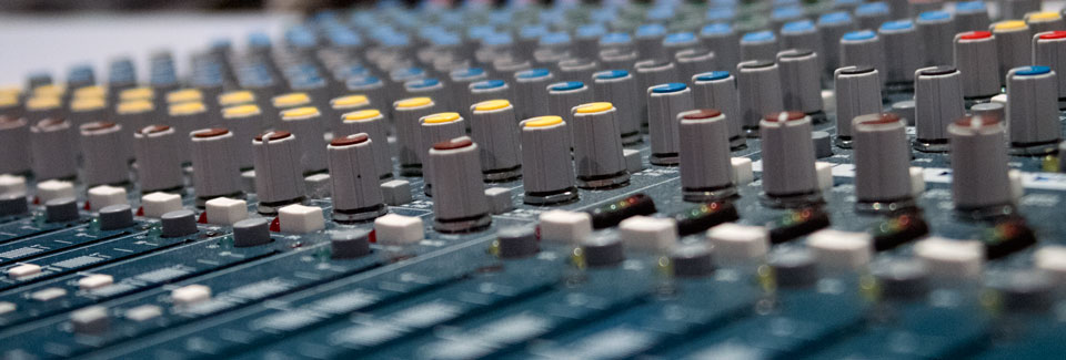 Image of audio mixing desk